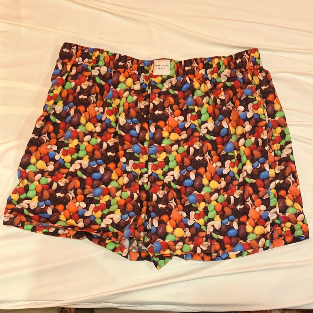 American Eagle Outfitters Vibrant Red and Orange Trail Mix Boxers READ